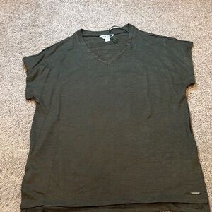 Orvis Olive Green V-Neck Women's Blouse